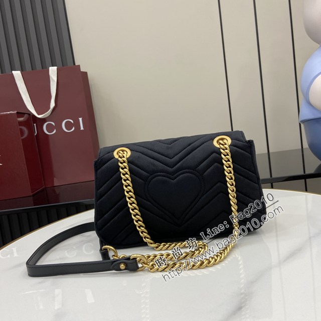 Gucci專櫃古馳最新款Marmont系列絎縫迷你手袋原廠皮鏈條女士挎包 jh2792型號：446744
